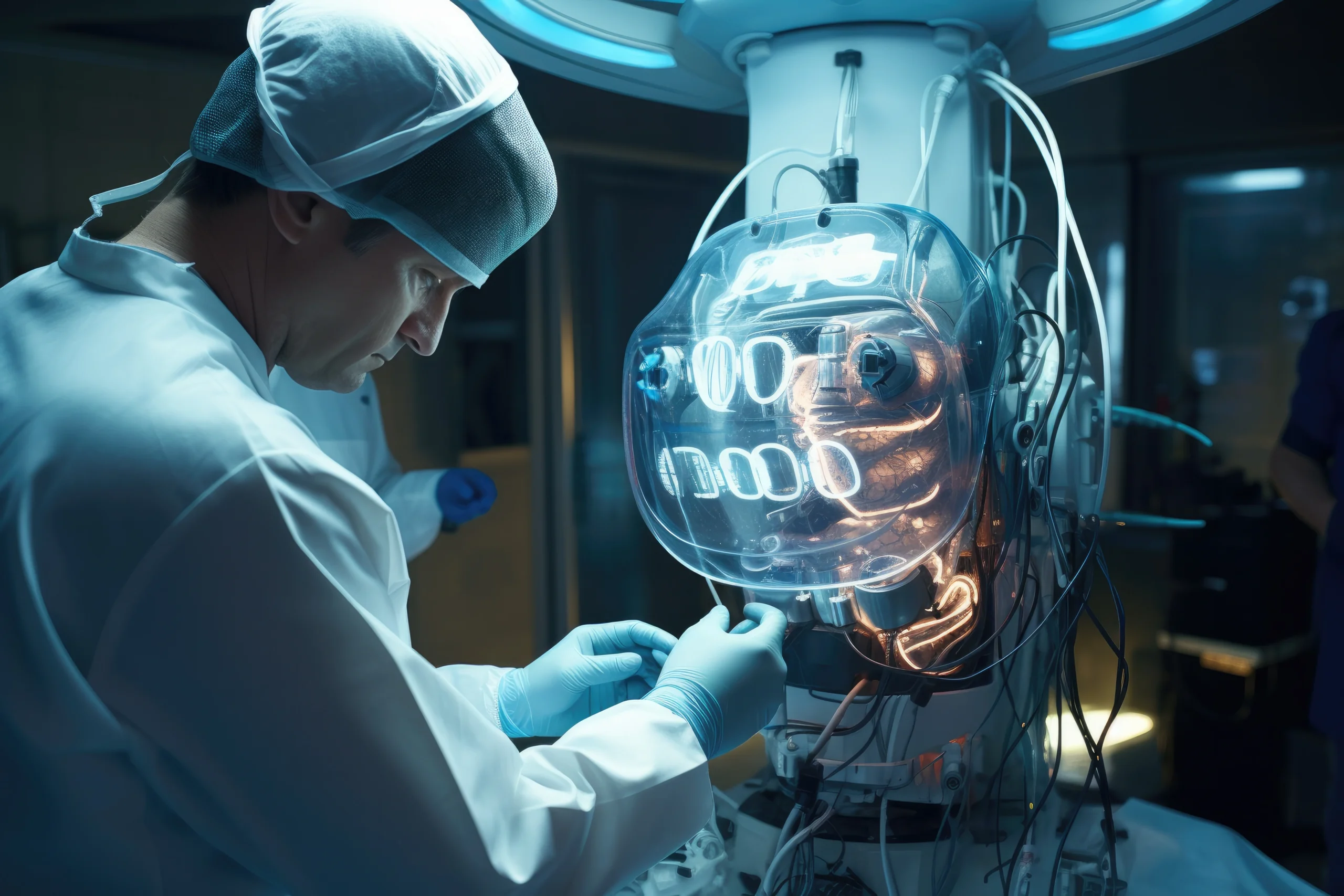 Surgeon performing robotic-assisted plastic surgery in Dubai