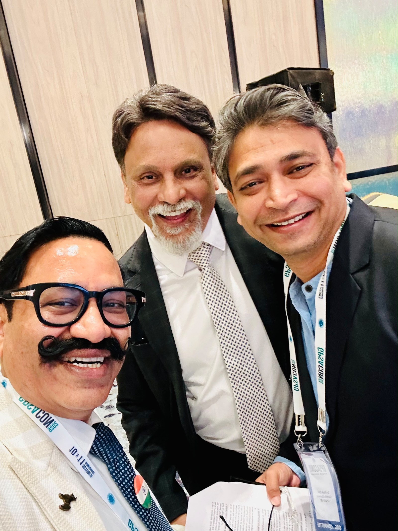 Dr Sanjay Parashar with plastic surgeons Dr Vikram Singh Rathod and Dr Ritesh Patel at GPSACON 2026